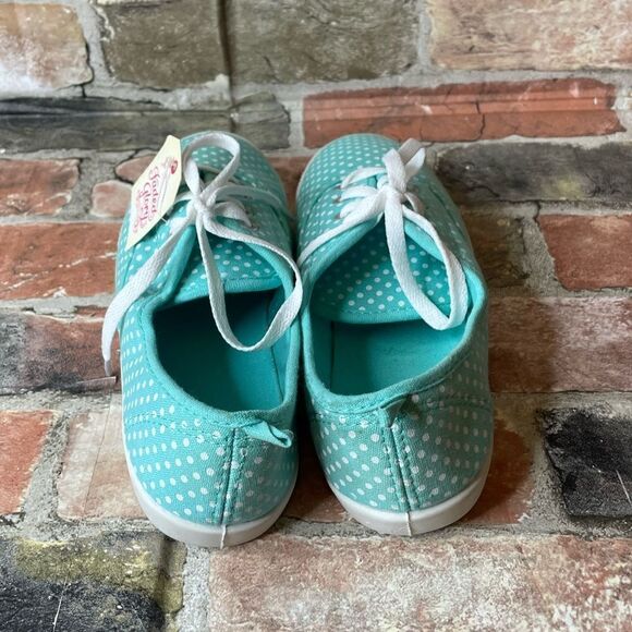 5 for $25🔥Size 4 Girls Polka Dot Turquoise NWT Sneakers - Picture 4 of 9